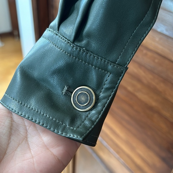 Green Faux Leather Jacket - Pine Green - Medium - from Left on Thread - Picture 3 of 6